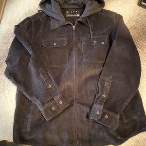 Empyre Black Corduroy Hooded Jacket